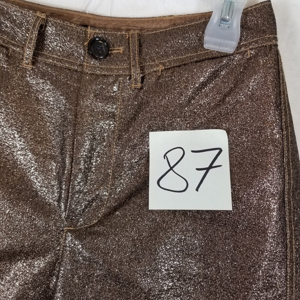 Madewell Bronze Metallic Wide Leg Crop Pants Bronze Coated High Rise Size 27 - Picture 9 of 9